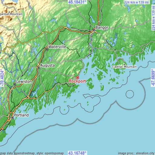 Topographic map of Rockport