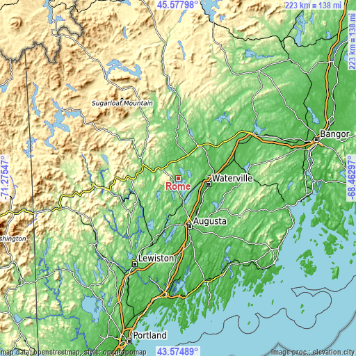 Topographic map of Rome