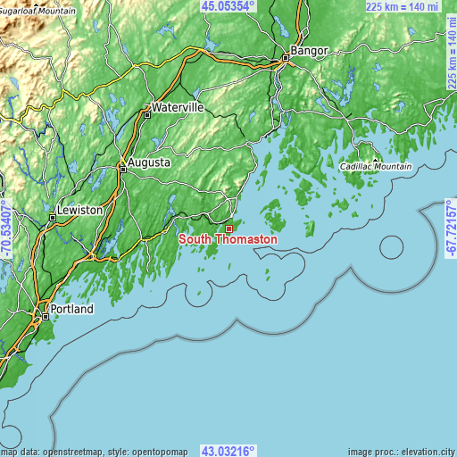 Topographic map of South Thomaston