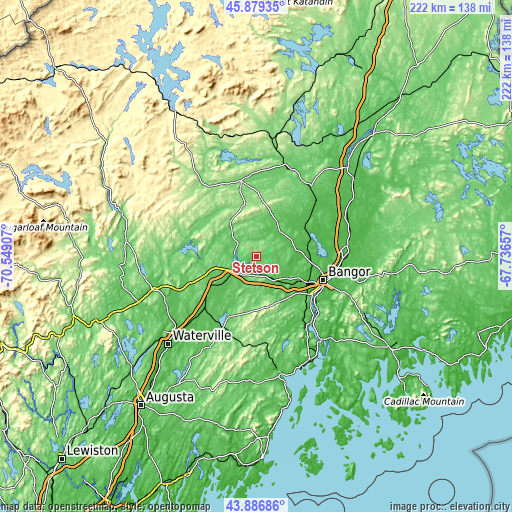 Topographic map of Stetson