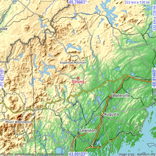 Topographic map of Strong