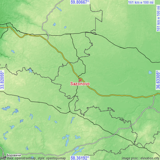 Topographic map of Sazonovo
