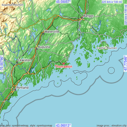 Topographic map of Thomaston