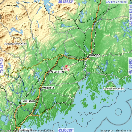 Topographic map of Troy