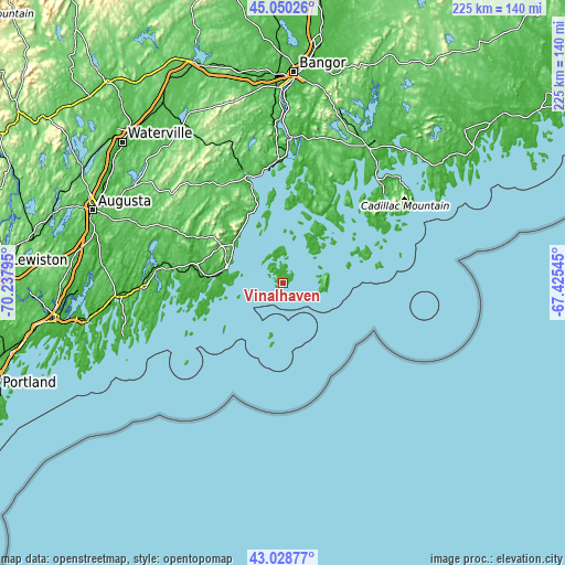 Topographic map of Vinalhaven