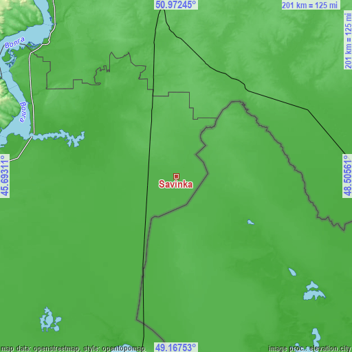 Topographic map of Savinka