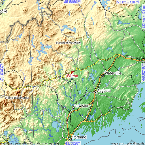 Topographic map of Wilton