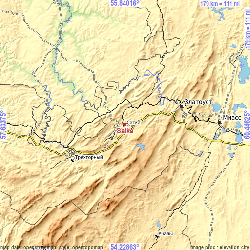 Topographic map of Satka