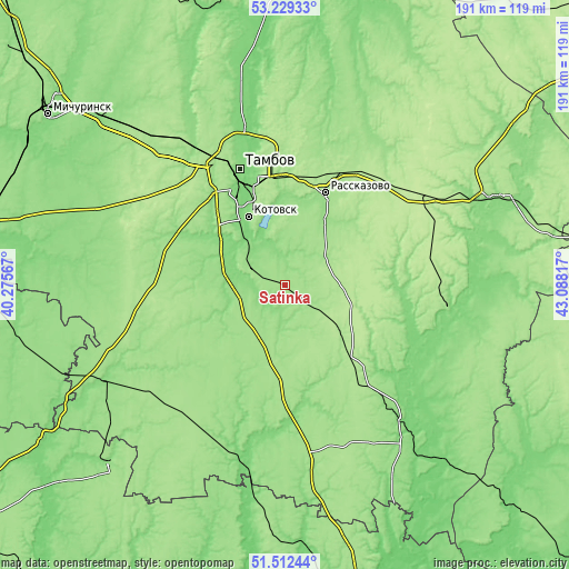 Topographic map of Satinka