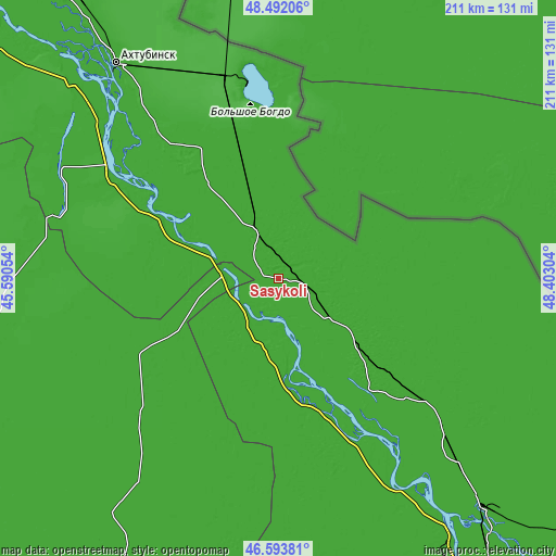 Topographic map of Sasykoli