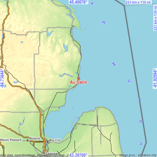 Topographic map of Au Sable