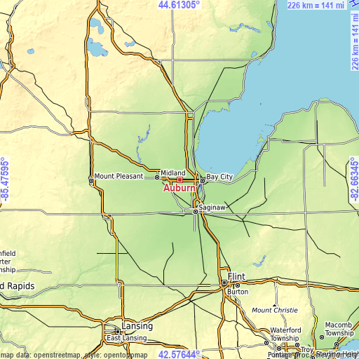 Topographic map of Auburn