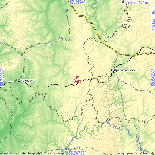 Topographic map of Sars