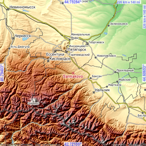 Topographic map of Sarmakovo