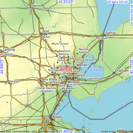 Topographic map of Berkley