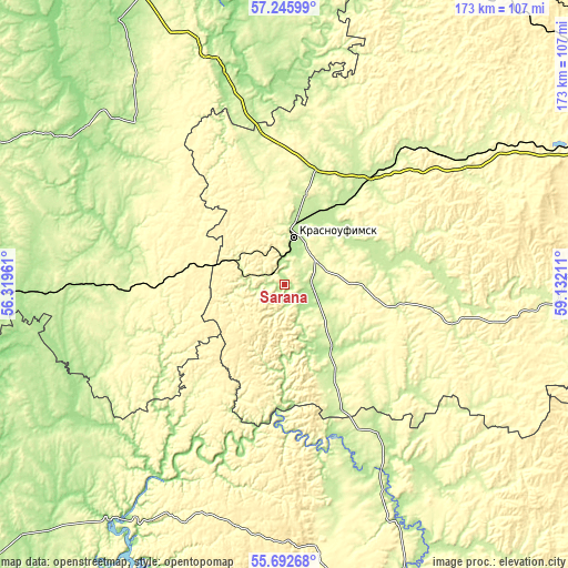 Topographic map of Sarana