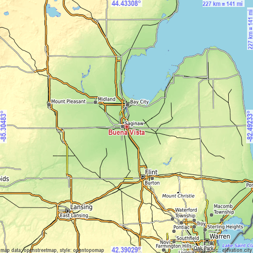 Topographic map of Buena Vista