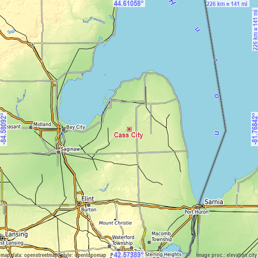 Topographic map of Cass City