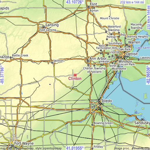 Topographic map of Clinton