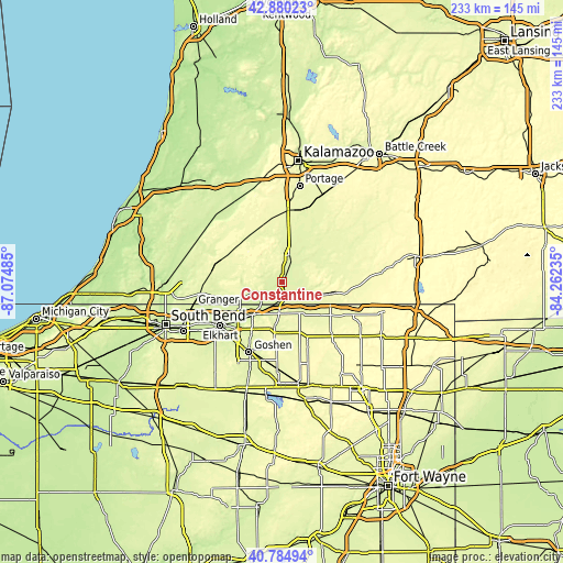 Topographic map of Constantine