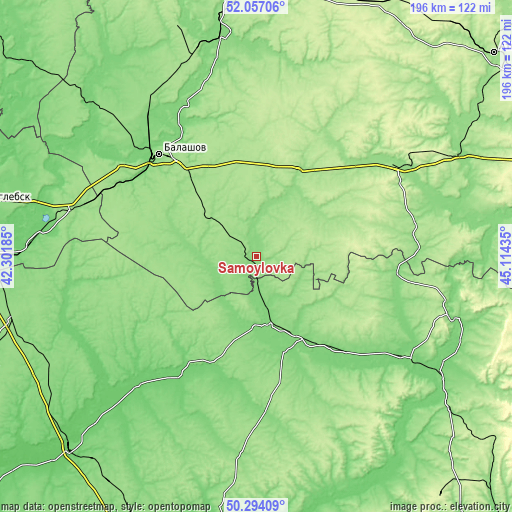 Topographic map of Samoylovka