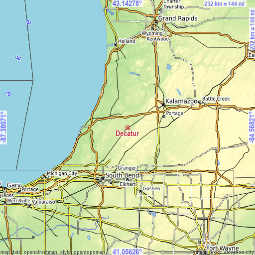 Topographic map of Decatur