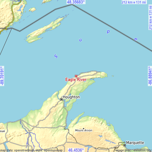 Topographic map of Eagle River