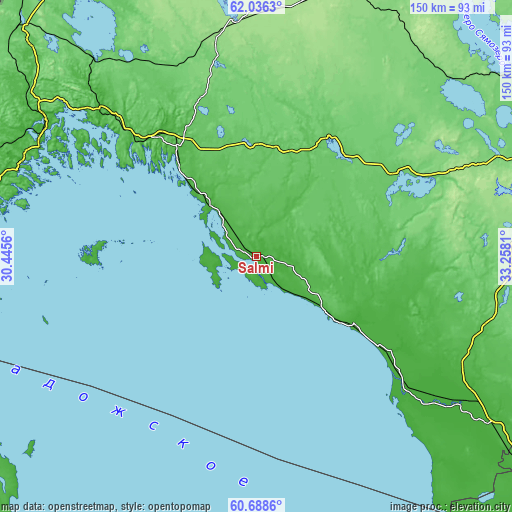 Topographic map of Salmi