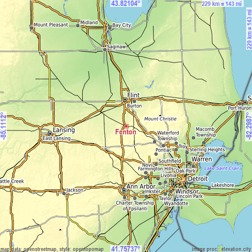 Topographic map of Fenton