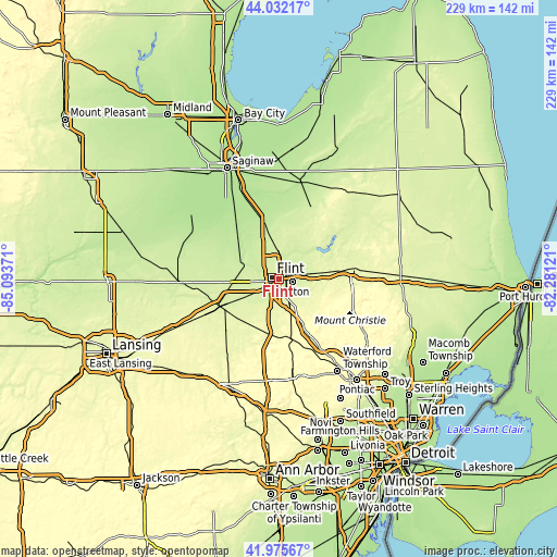 Topographic map of Flint