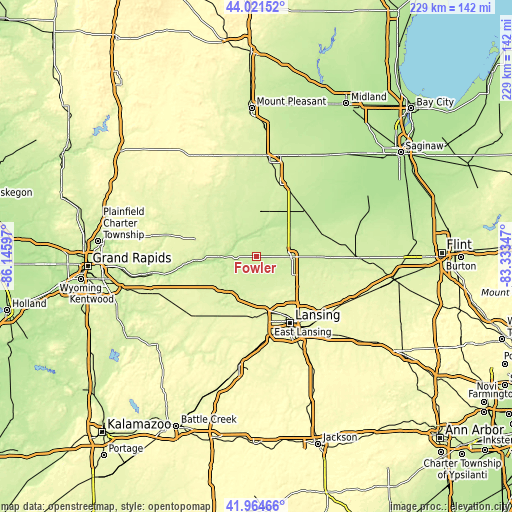 Topographic map of Fowler