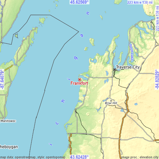 Topographic map of Frankfort