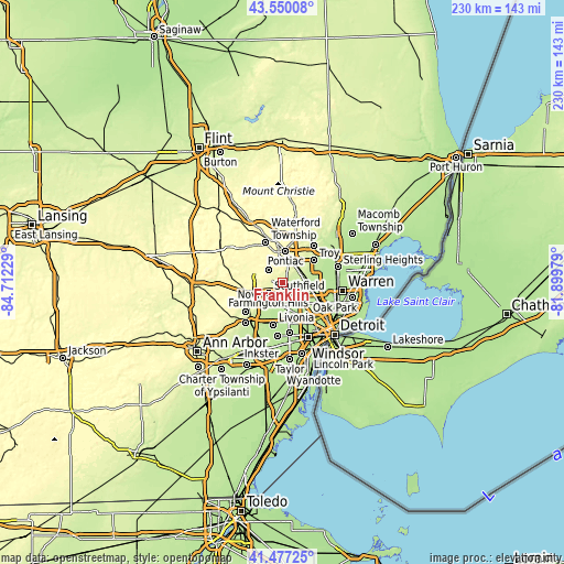 Topographic map of Franklin