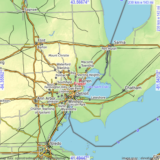 Topographic map of Fraser