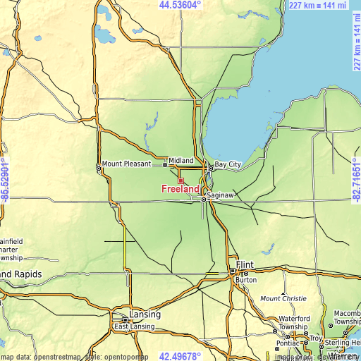 Topographic map of Freeland