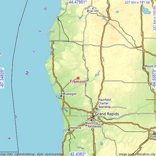 Topographic map of Fremont