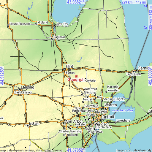 Topographic map of Goodrich