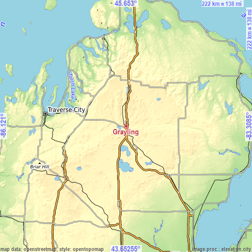 Topographic map of Grayling