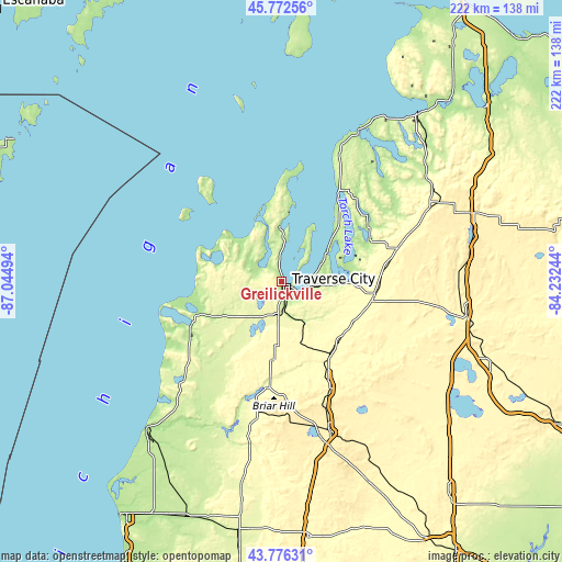 Topographic map of Greilickville