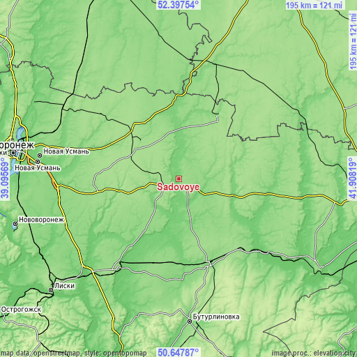 Topographic map of Sadovoye