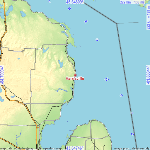 Topographic map of Harrisville