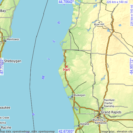 Topographic map of Hart