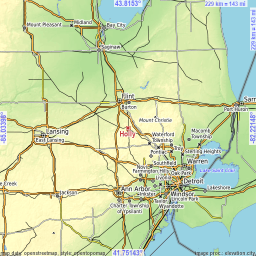 Topographic map of Holly