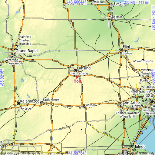 Topographic map of Holt