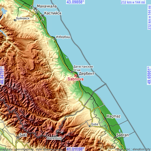 Topographic map of Sabnova