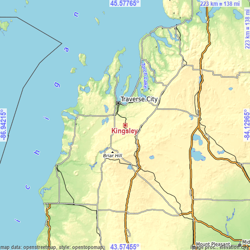 Topographic map of Kingsley