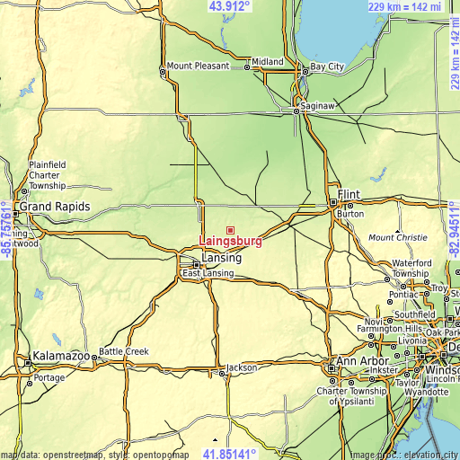 Topographic map of Laingsburg