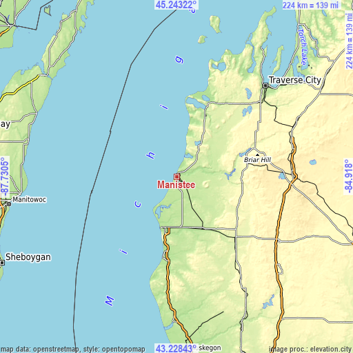 Topographic map of Manistee