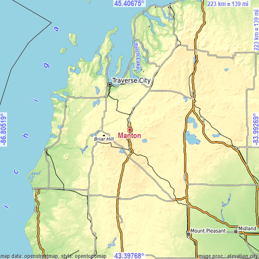 Topographic map of Manton