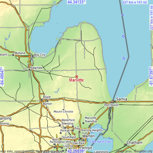 Topographic map of Marlette